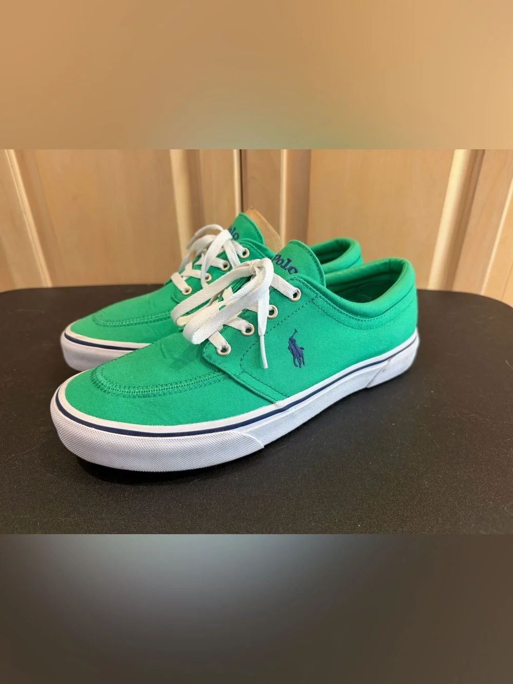 Polo Ralph Lauren Green Canvas Deck Shoes Size 9.5